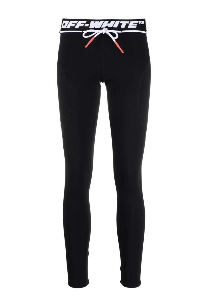 パンツ OFF-WHITE LEGGINGS WITH LOGO OFF-WHITE Athleisure Logo Band Split Legging in Blue | FWRD