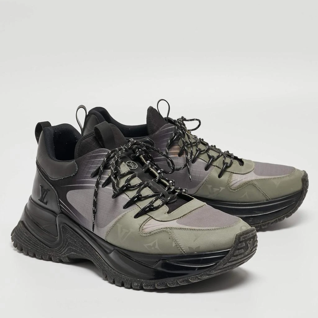 Louis Vuitton Louis Vuitton Tricolor Leather and Printed Mesh Run Away Pulse Sneakers Size 44 4