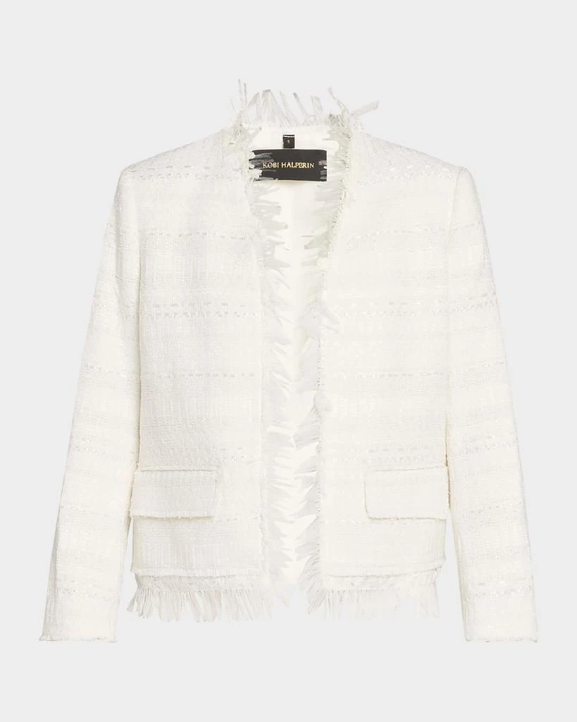Kobi Halperin Harper Fringe-Trim Tweed Jacket 1