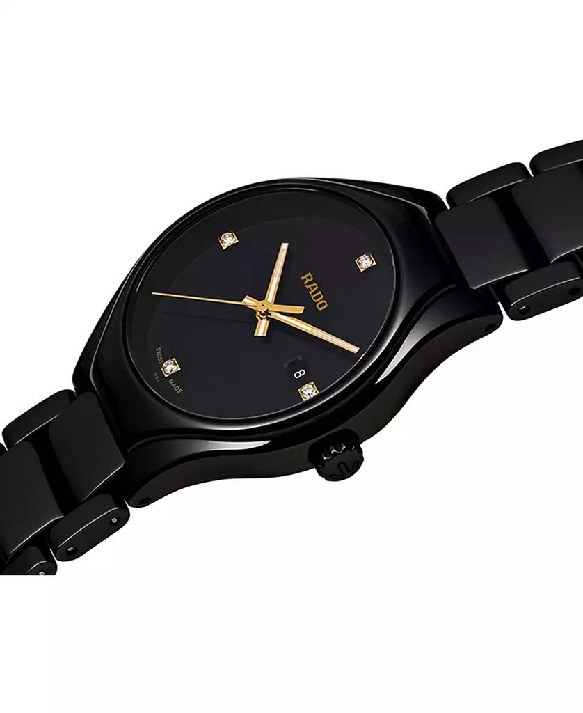 Rado Women's Swiss True Diamond Accent Black High-Tech Ceramic Bracelet Watch 30mm R27059712 6