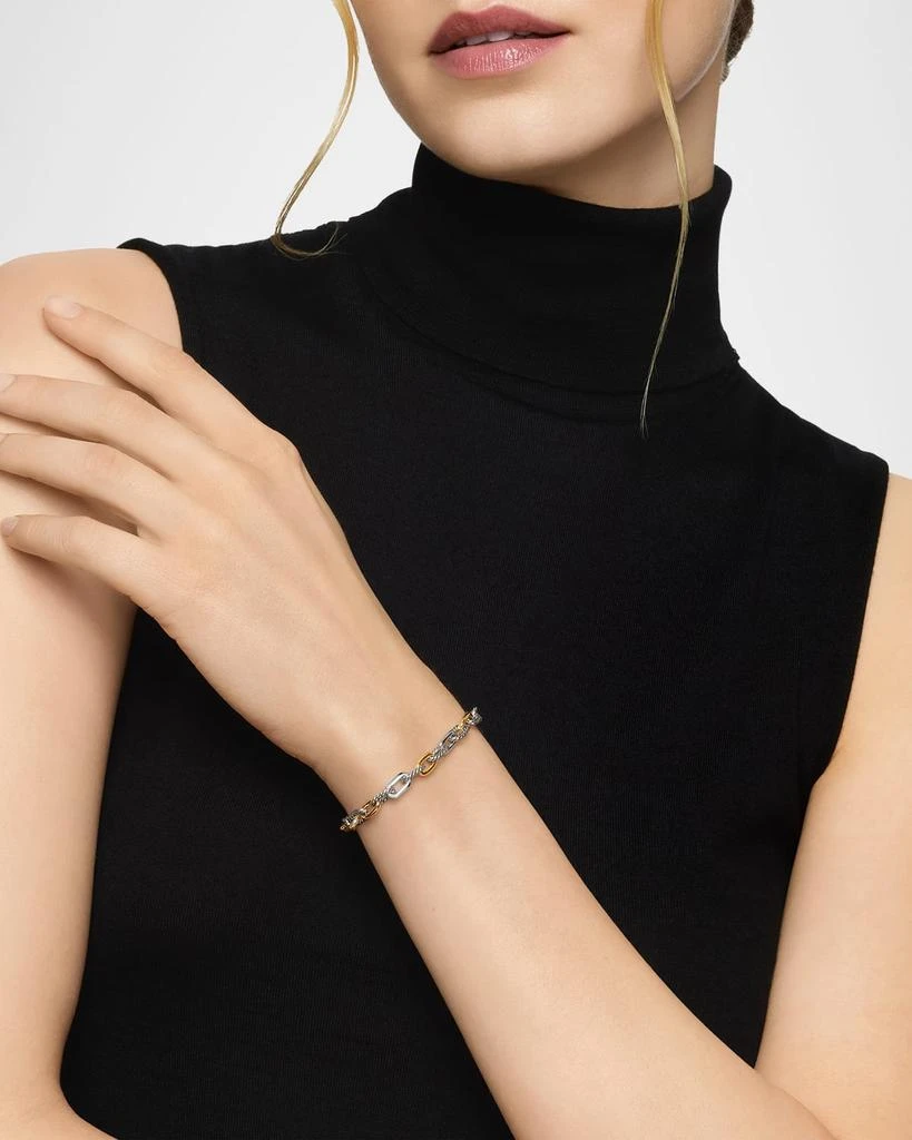 David Yurman DY Madison Chain Bracelet in Silver with 18K Gold, 5.5mm 3