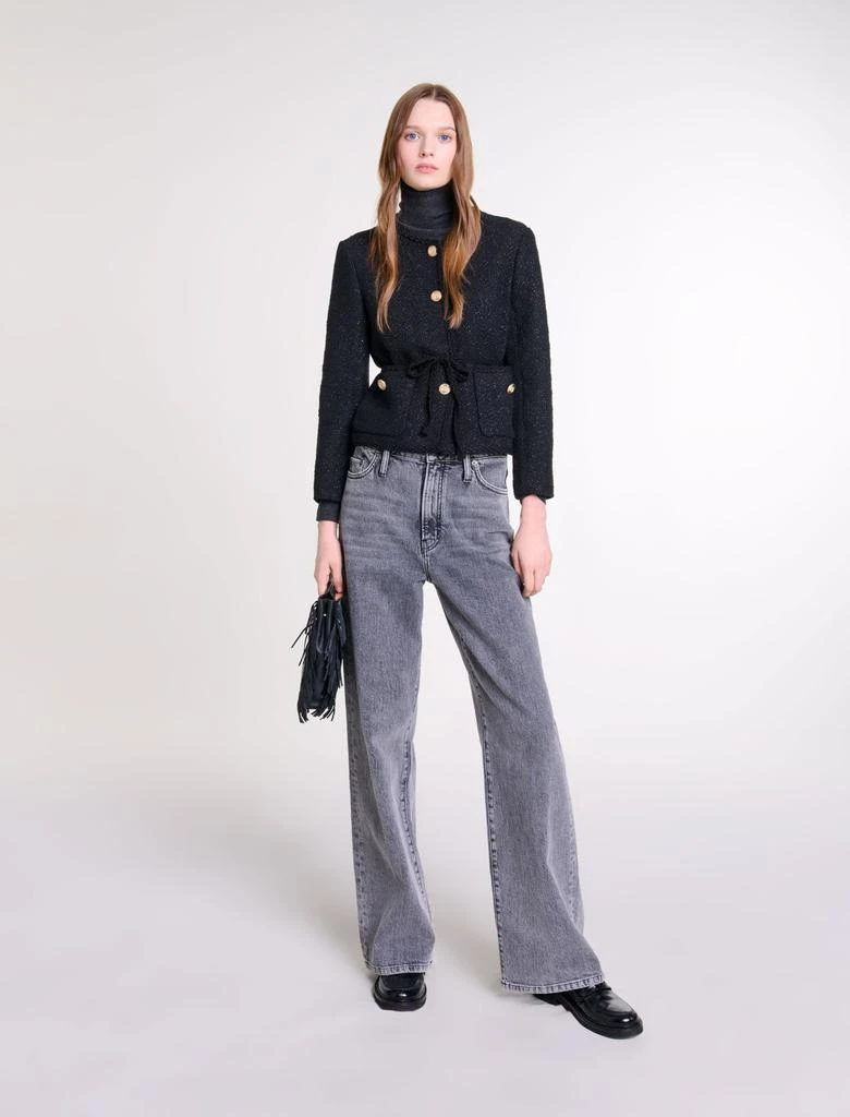 Maje Maje Woman's cotton Belted shiny tweed jacket for Fall/Winter 1