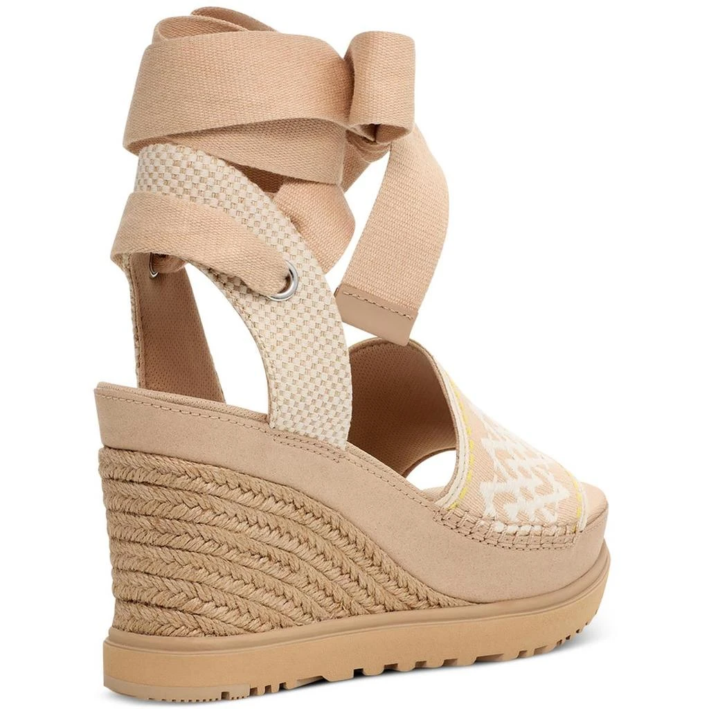 UGG Abbot Womens Canvas Lace-Up Espadrille Heels 3