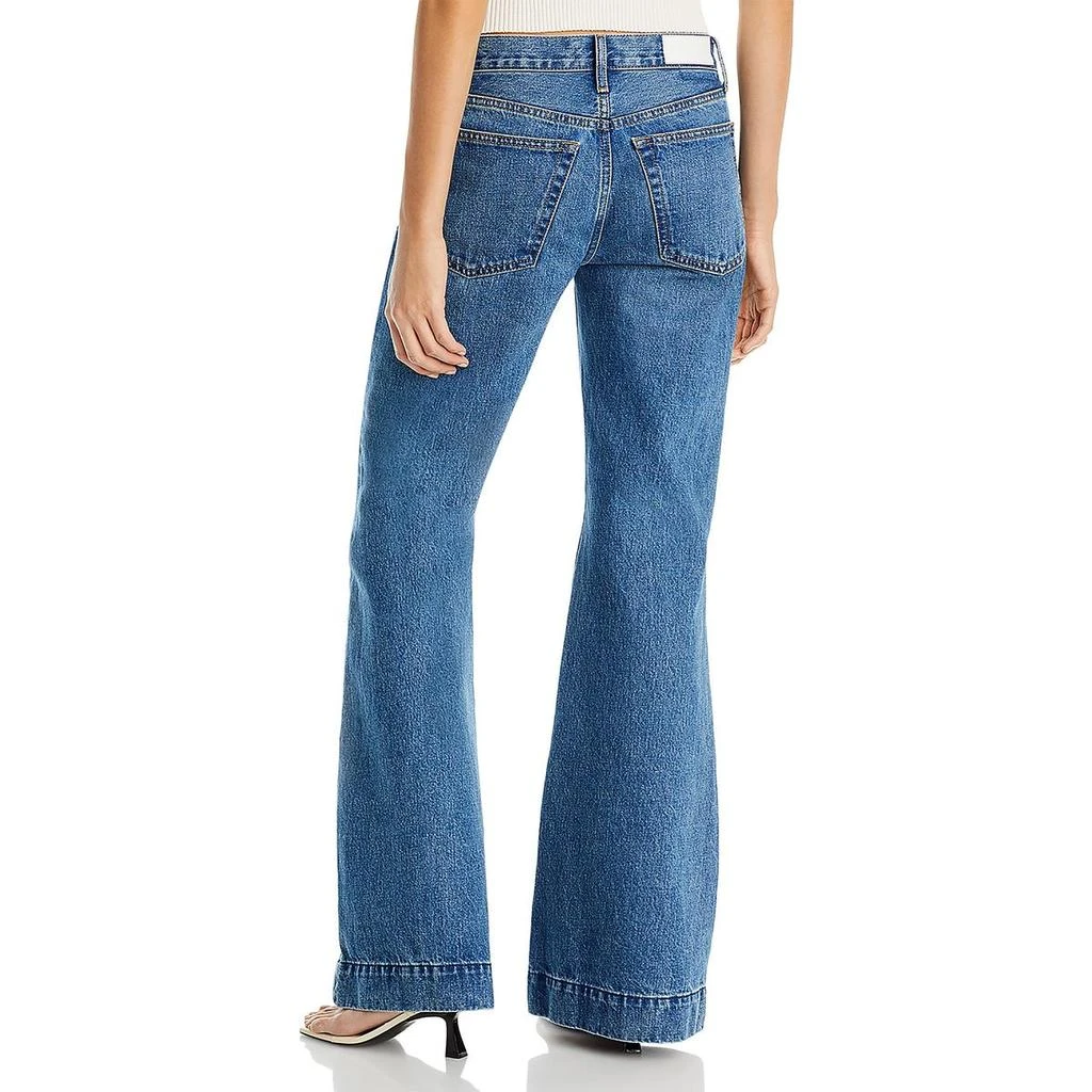 REDONE Womens Low Rise Solid Flared Jeans 2