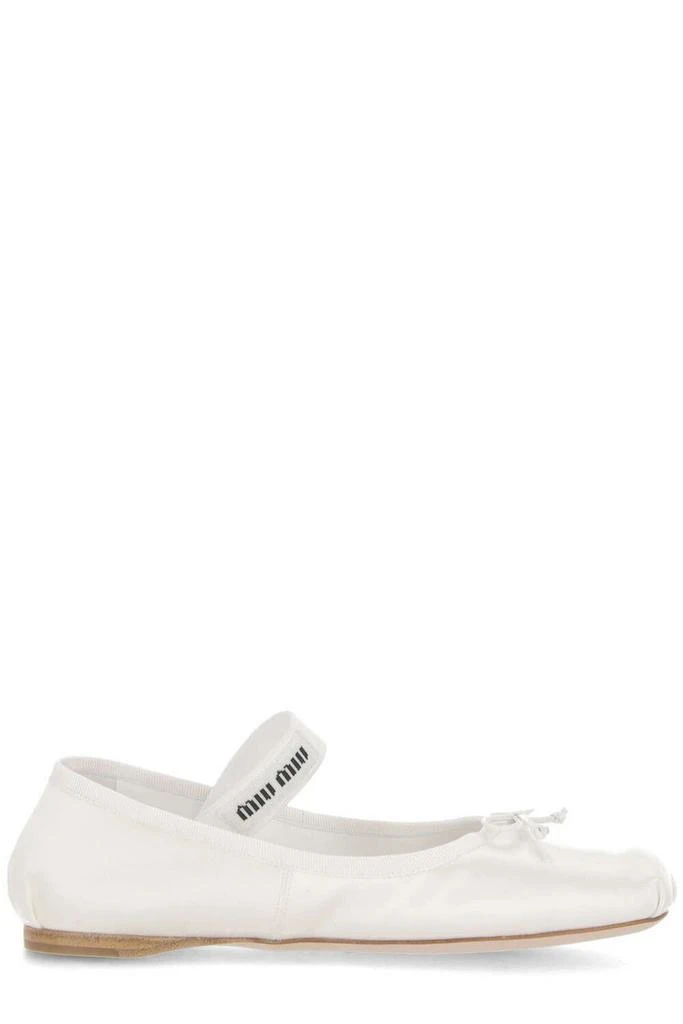 Miu Miu Miu Miu Bow-Detailed Slip-On Satin Ballerina Shoes 1