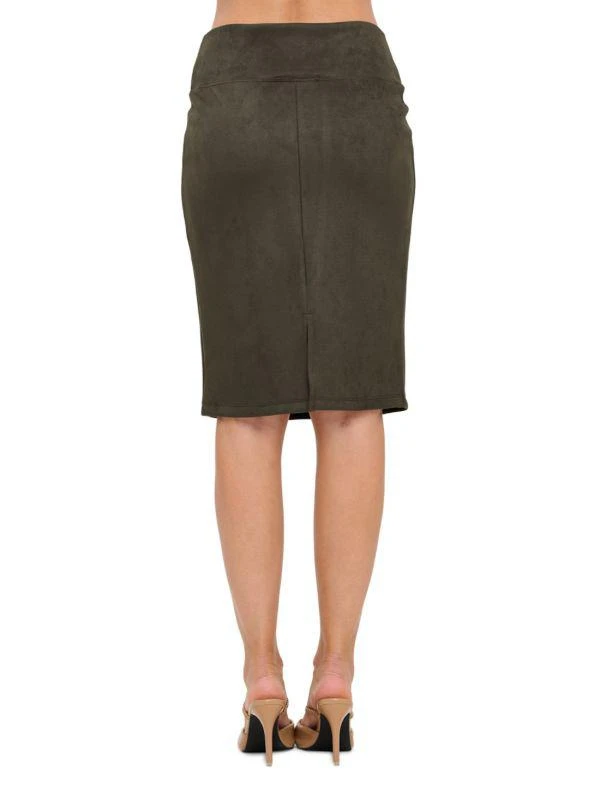 Renee C. Faux Suede Pencil Skirt 2