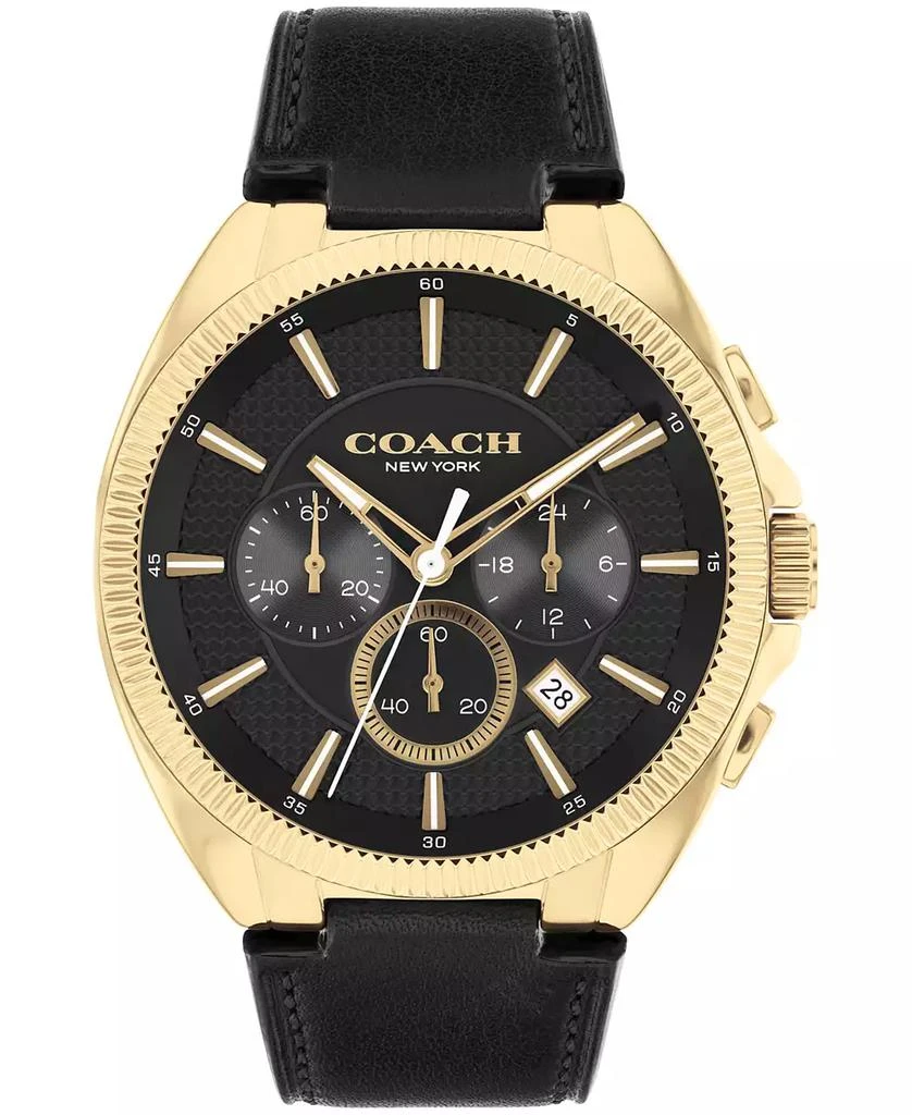 Coach Men's Jackson Black Leather Strap Watch 45mm 1