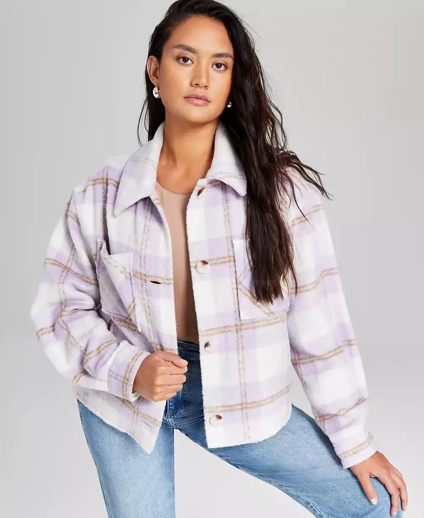And Now This Women's Plaid Drop-Shoulder Jacket, Created for Macy's 1