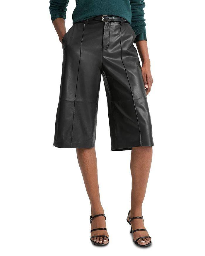 Vince Mid Rise Leather Shorts 1