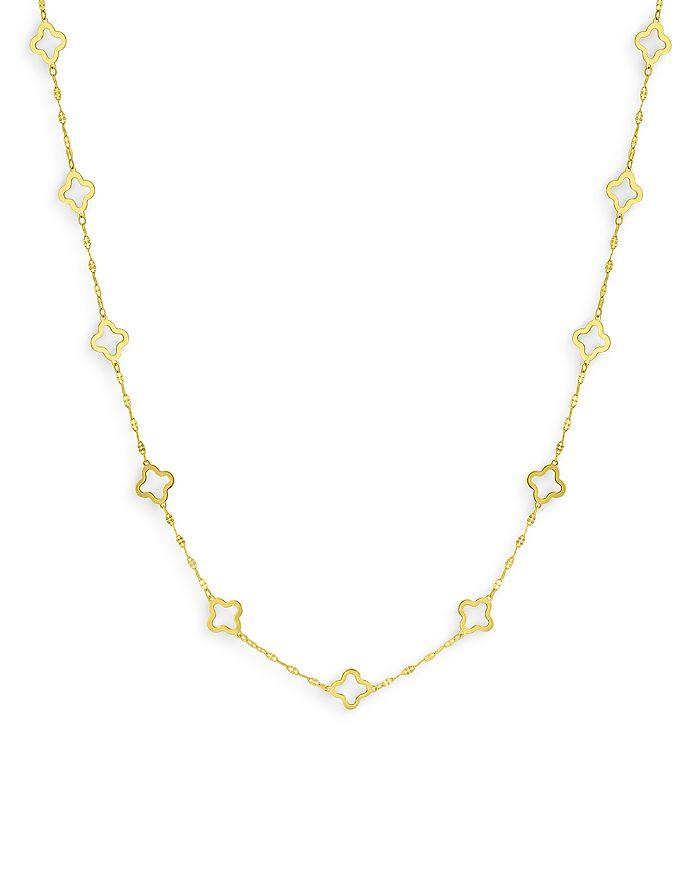 Bloomingdale's Quatrefoil Link Statement Necklace in 14K Yellow Gold