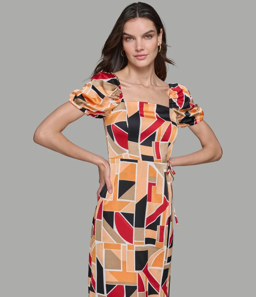 Karl Lagerfeld Paris PUFF SLEEVE WRAP MIDI DRESS 4