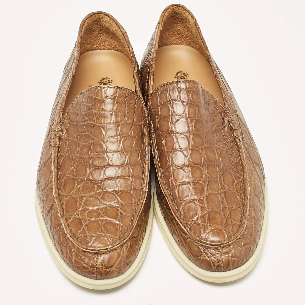 Loro Piana Loro Piana Brown Crocodile Leather Summer Walk Loafers Size 41 3