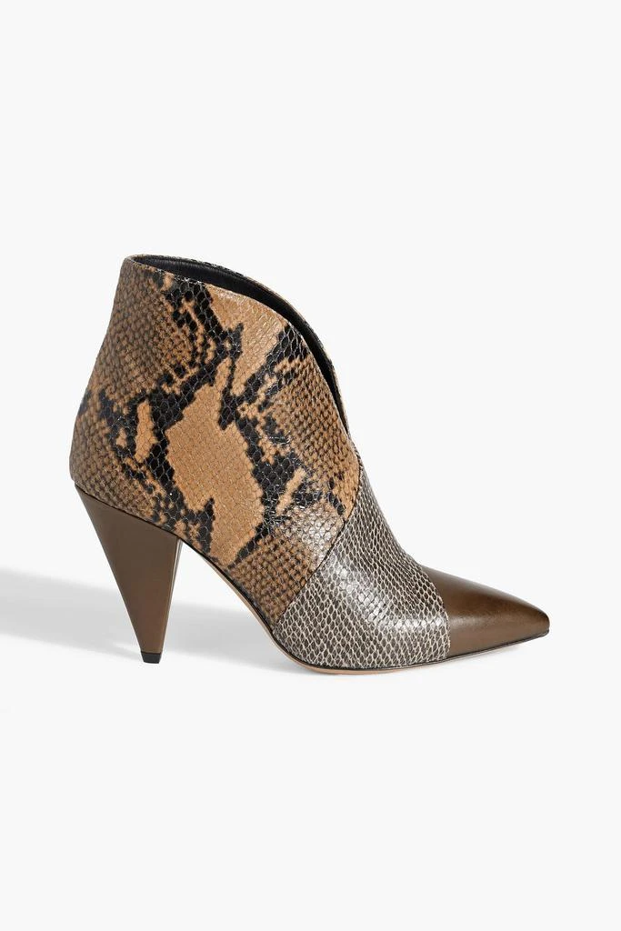 Isabel Marant Archenn smooth and snake-effect leather ankle boots 1