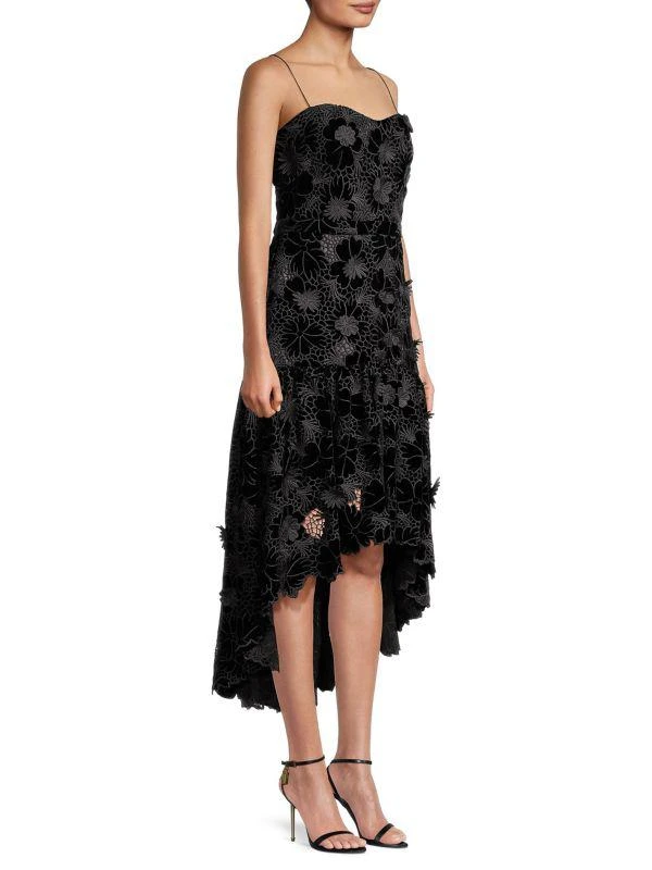 UNGARO Alexa Floral Velvet Midi-Dress 3