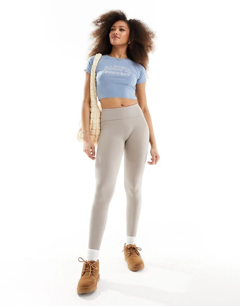 PacSun PacSun raglan cropped tshirt in faded blue 3