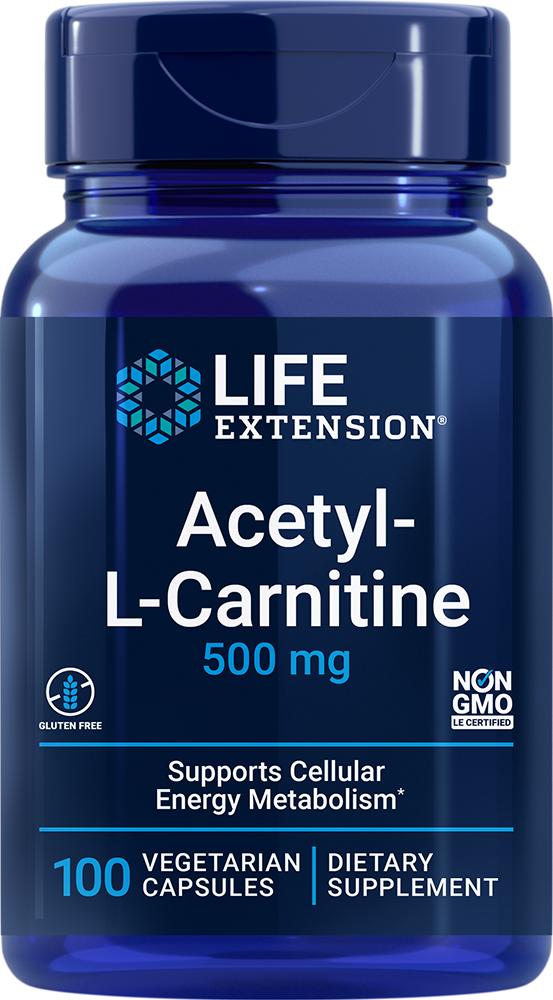 Life Extension Life Extension Acetyl-L-Carnitine, 100 vegetarian - 500 mg (500 mg, 100 vegetarian capsules)