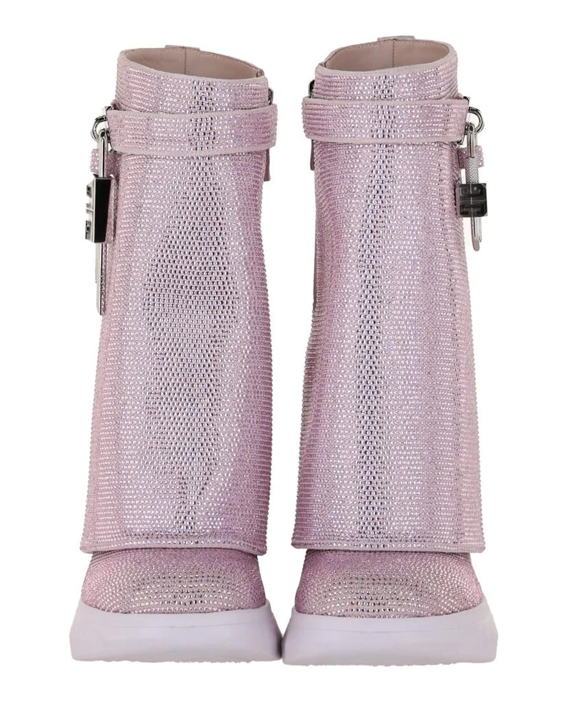 Givenchy Shark Lock Biker Ankle Boots In Leather With Strass 5