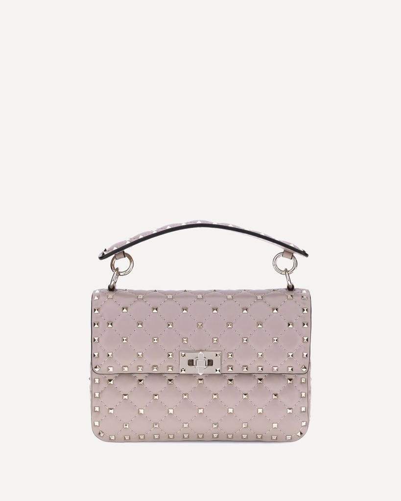 Valentino SMALL ROCKSTUD SHOULDER BAG IN GARNET CALFSKIN
