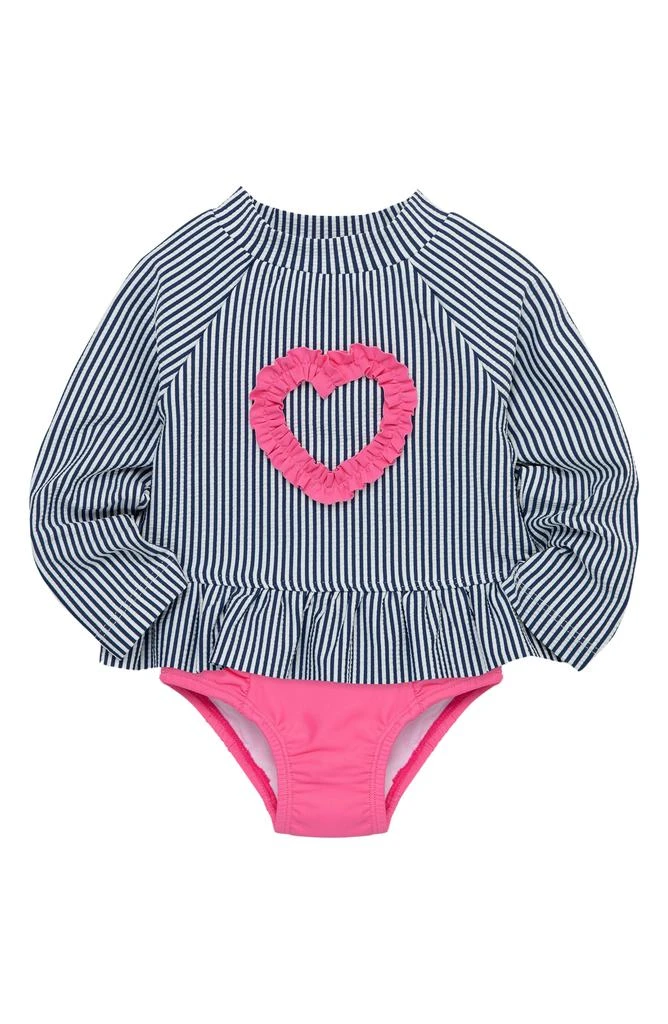 Little Me Heart Long Sleeve Two-Piece Rashguard Swimsuit 3