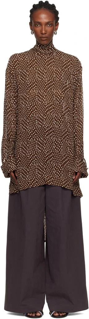 Dries Van Noten Brown Pussy-Bow Blouse 1