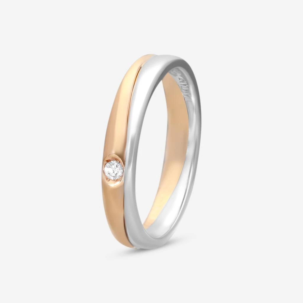 Damiani Damiani 18K Rose Gold and 18K White Gold, Diamond Band Ring Sz. 7 20048877 1