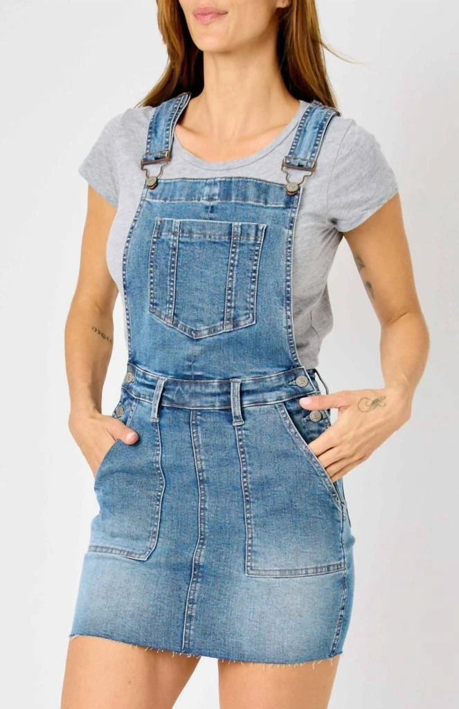 Judy Blue Fancy Like Denim Overall Skirt In Medium Wash 1