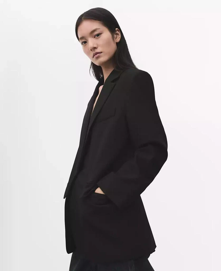 Mango Women
s Lapel Pockets Straight Suit Jacket 4