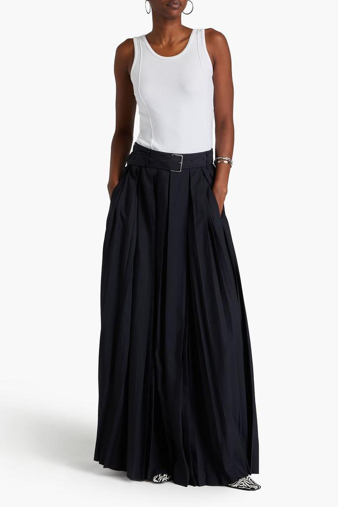 Peter Do Belted pleated sateen maxi skirt