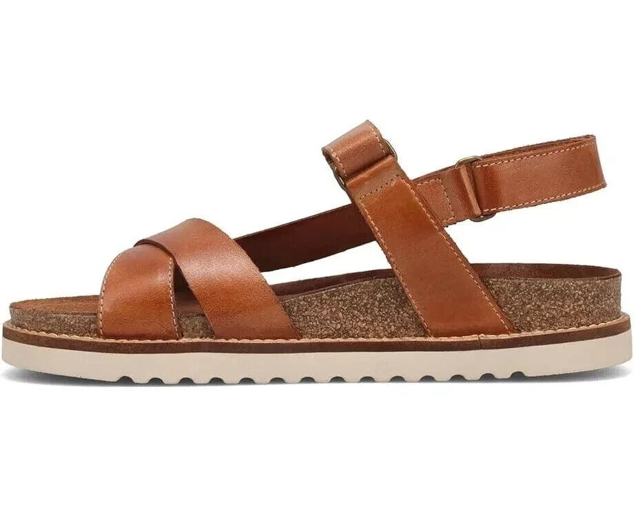 taos Taos Sideways SDW-8372-CARA Women's US 7 Caramel Leather Comfort Sandals KHD1109 3