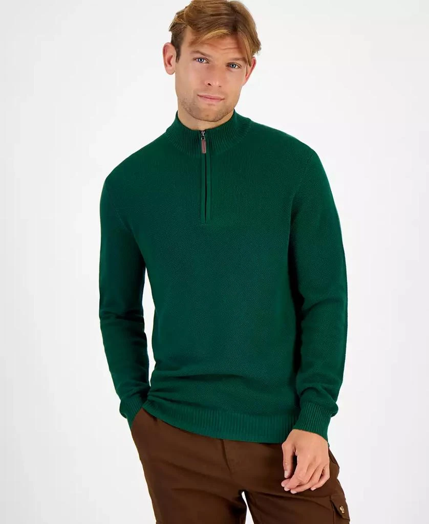 Club Room Men's Quarter-Zip Textured Cotton Sweater, Created for Macy's 1