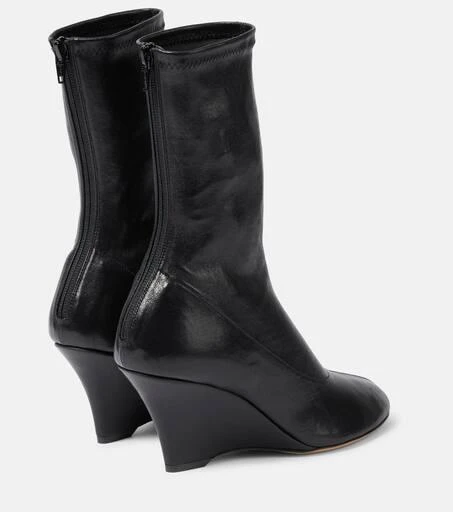 Khaite Apollo wedge leather ankle boots 3
