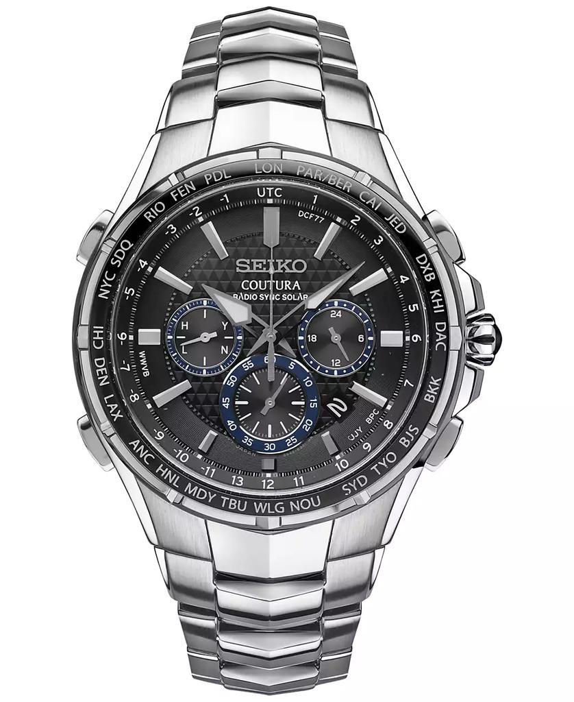 Seiko Men's Solar Chronograph Coutura Stainless Steel Bracelet Watch 45mm SSG009