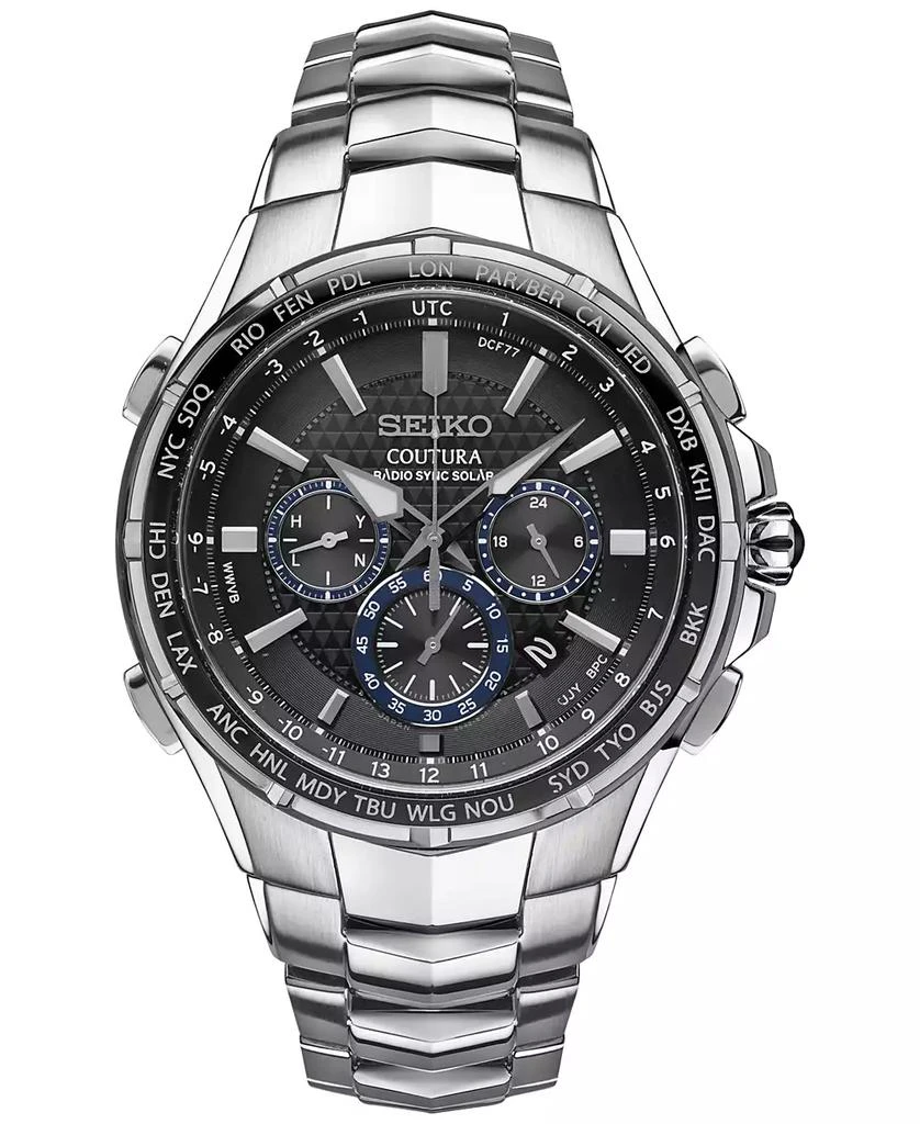 Seiko Men's Solar Chronograph Coutura Stainless Steel Bracelet Watch 45mm SSG009 1