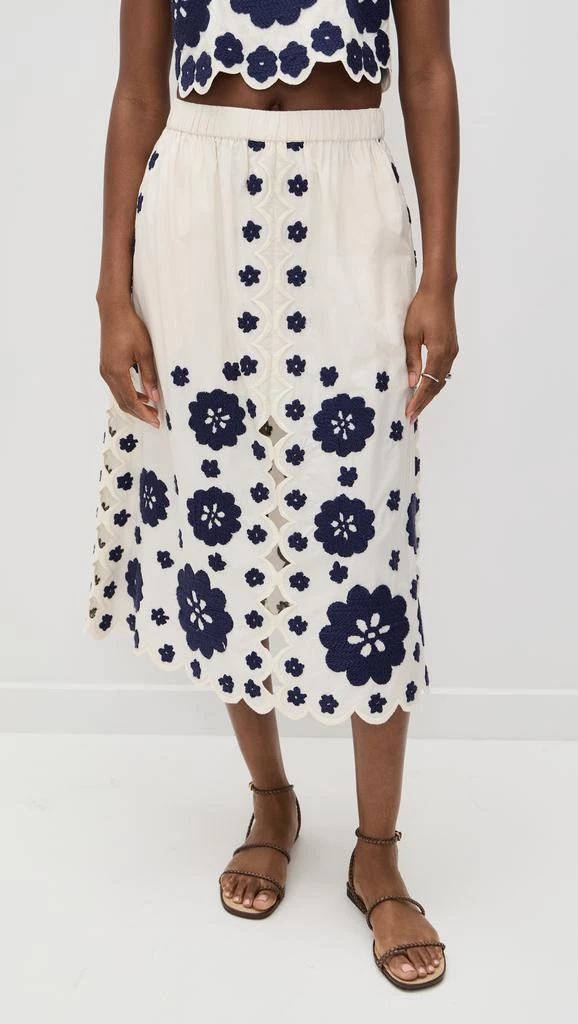 Sea Catrine Applique Midi Scallop Skirt 6