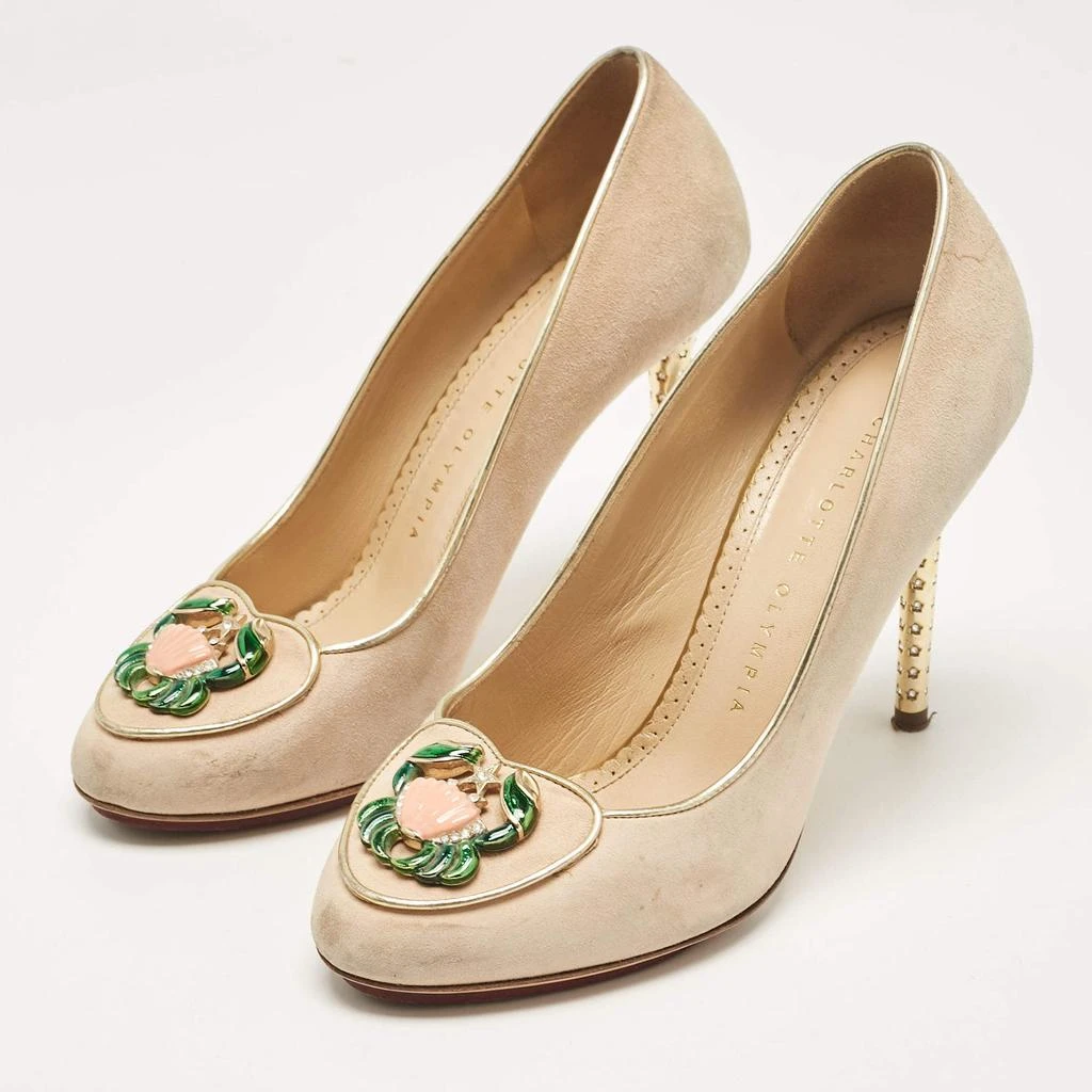 Charlotte Olympia Charlotte Olympia Beige Suede Birthday Zodiac Pumps Size 36.5 2