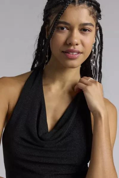 Urban Outfitters UO Pina Shimmer Cowl Neck Halter Mini Dress 3