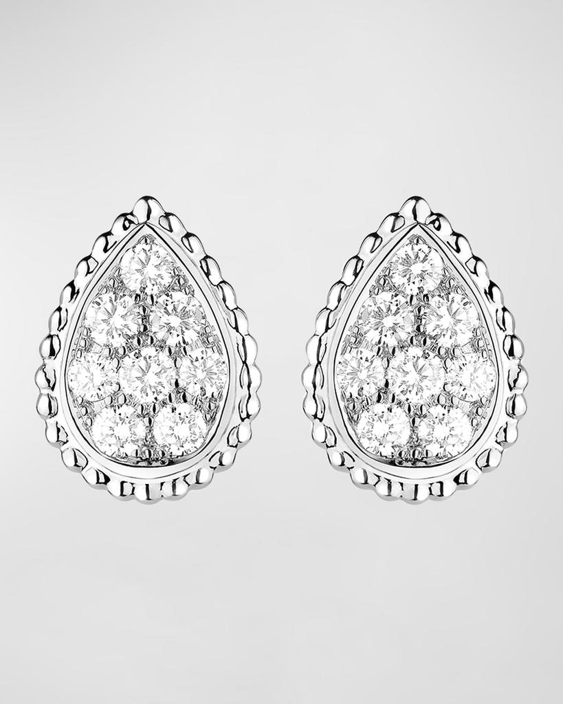 Boucheron Serpent Boheme 18K White Gold Medium Diamond Stud Earrings