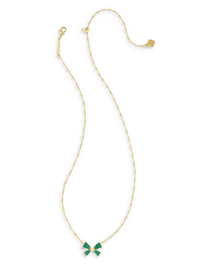 Kendra Scott Blair Drusy Stone Bow Adjustable Pendant Necklace in 14K Gold Plated, 19"