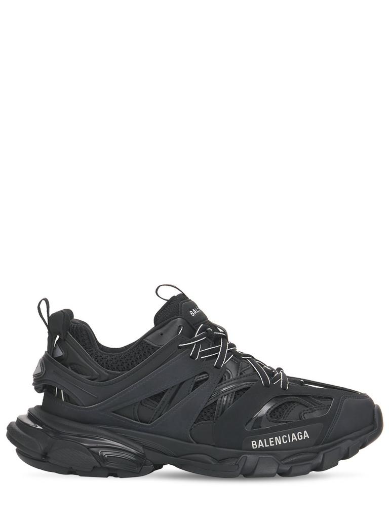 BALENCIAGA 30mm Track Faux Leather & Mesh Sneakers