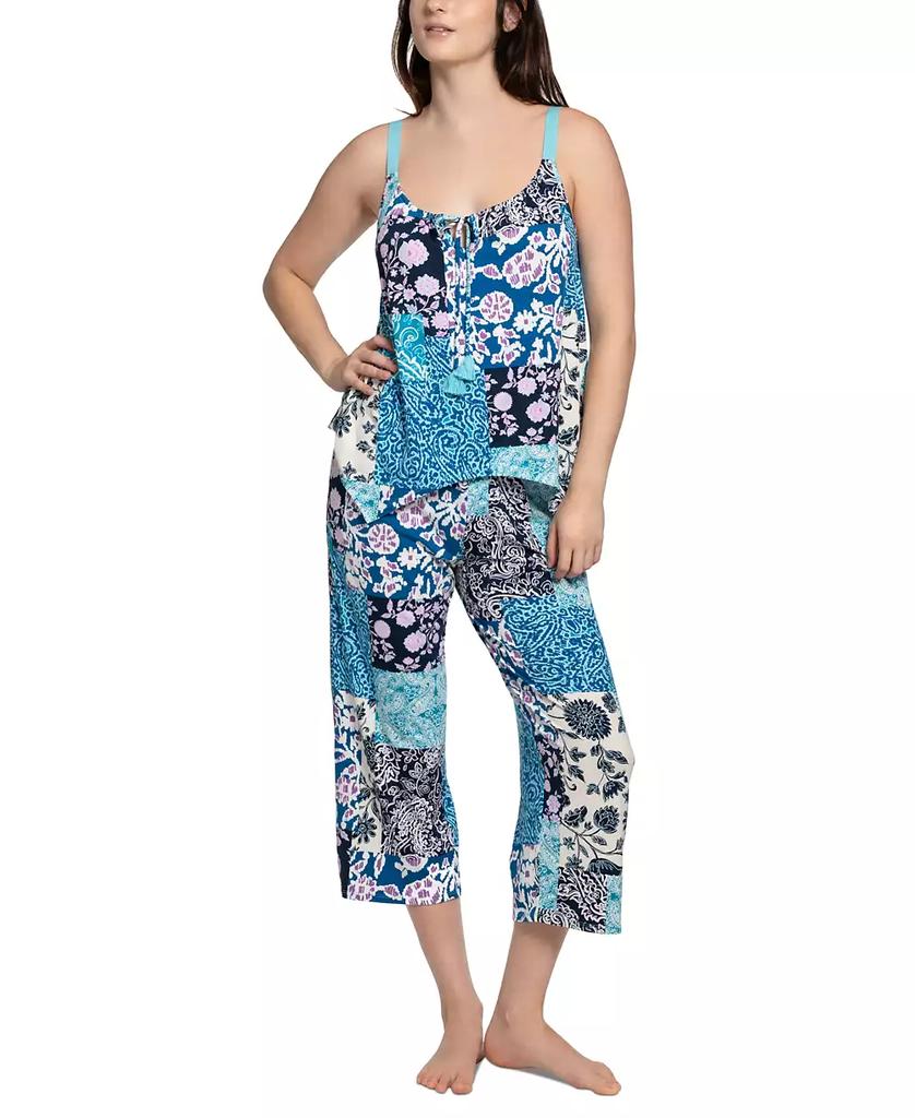 Linea Donatella Women's Maliah Knit Cropped Pants Pajama Set