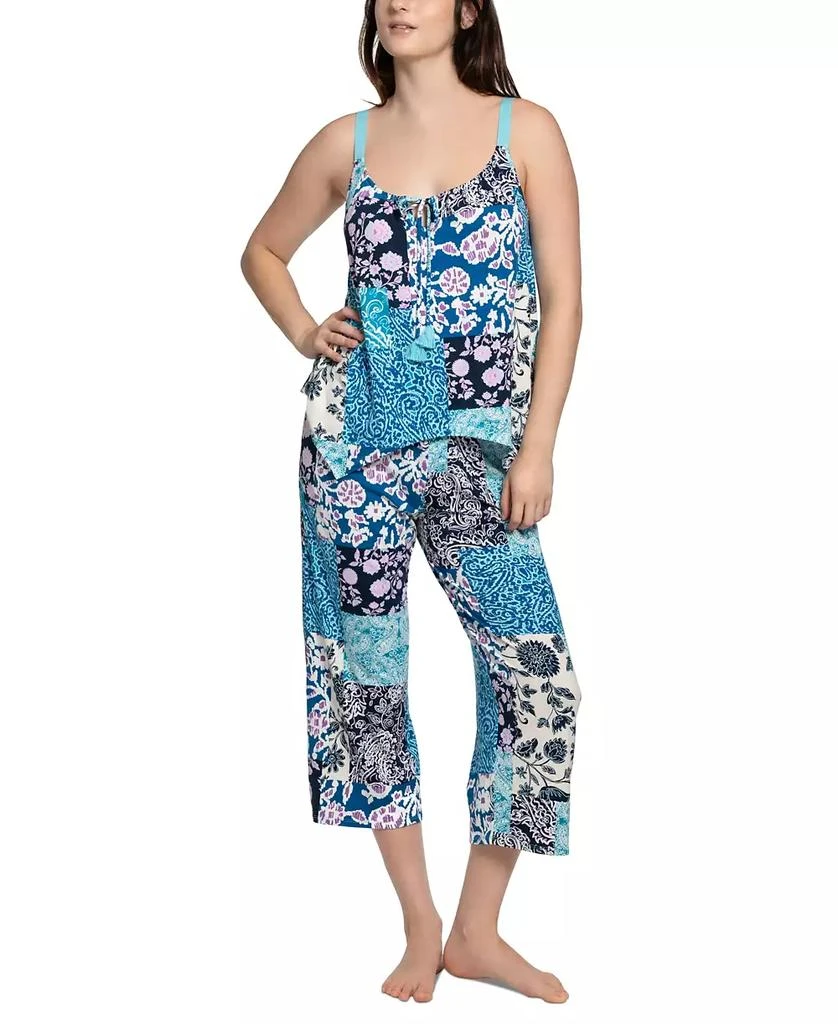 Linea Donatella Women's Maliah Knit Cropped Pants Pajama Set 1