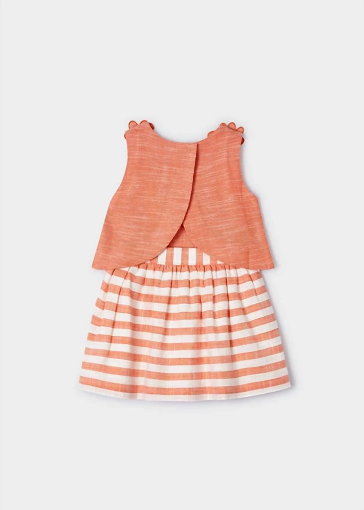 Mayoral Striped Skirt And Top Set In Orange 3