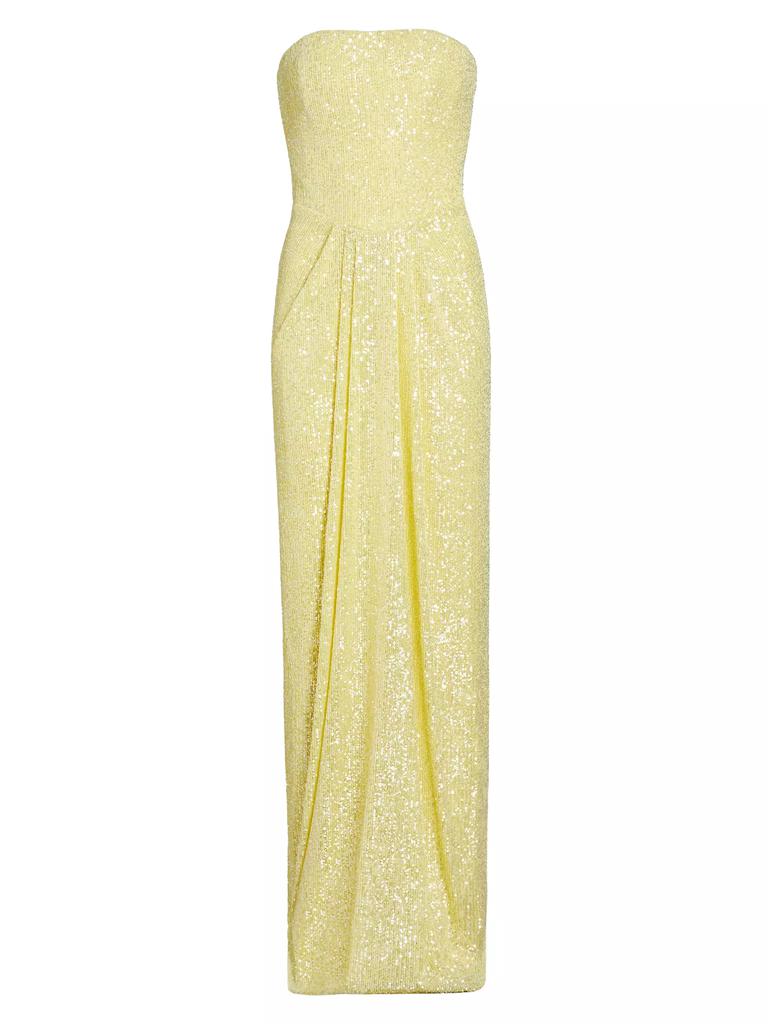 Pamella Roland Sequined Strapless Column Gown