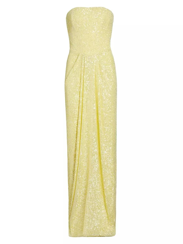 Pamella Roland Sequined Strapless Column Gown 1