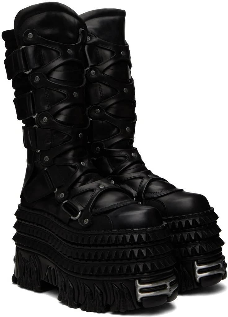 Vetements Black New Rock Edition Tower Boots 4