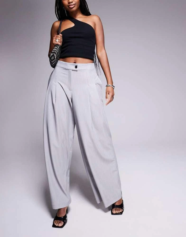 River Island River Island wide leg trouser in grey 1