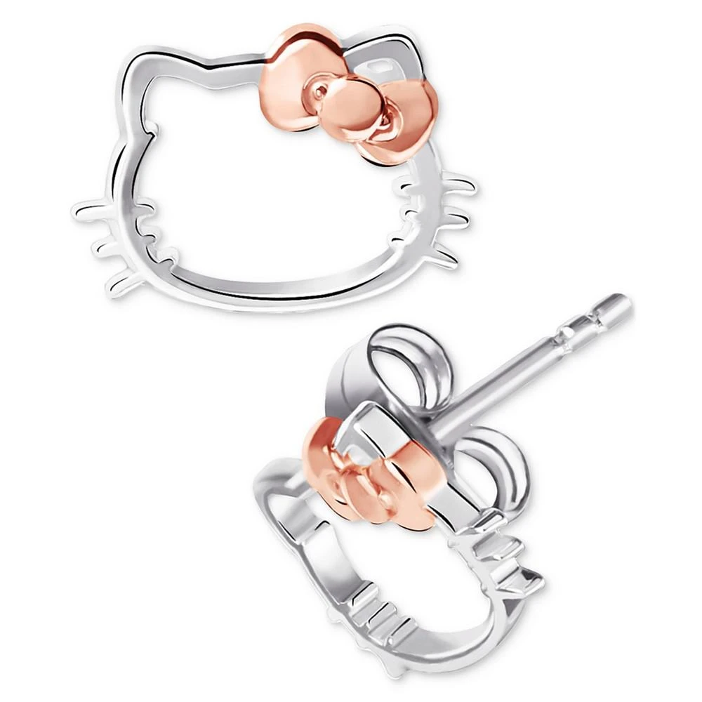 Macy's Hello Kitty Open Stud Earrings in Sterling Silver & 18k Rose Gold-Plate 3