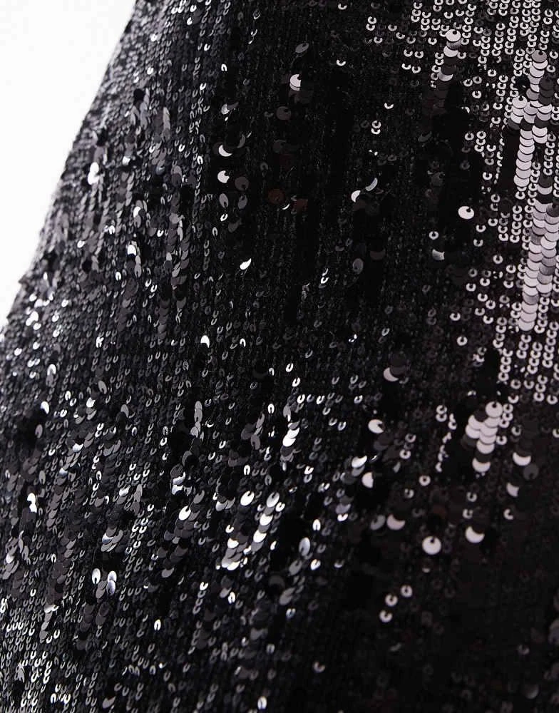 Topshop sequin strappy mini dress in black – On Sale Now with Up to 45% Off 