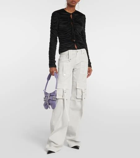 BLUMARINE Low-rise denim cargo pants 2