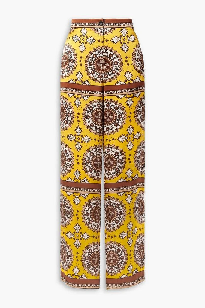 Nili Lotan Germain printed silk-satin straight-leg pants 1